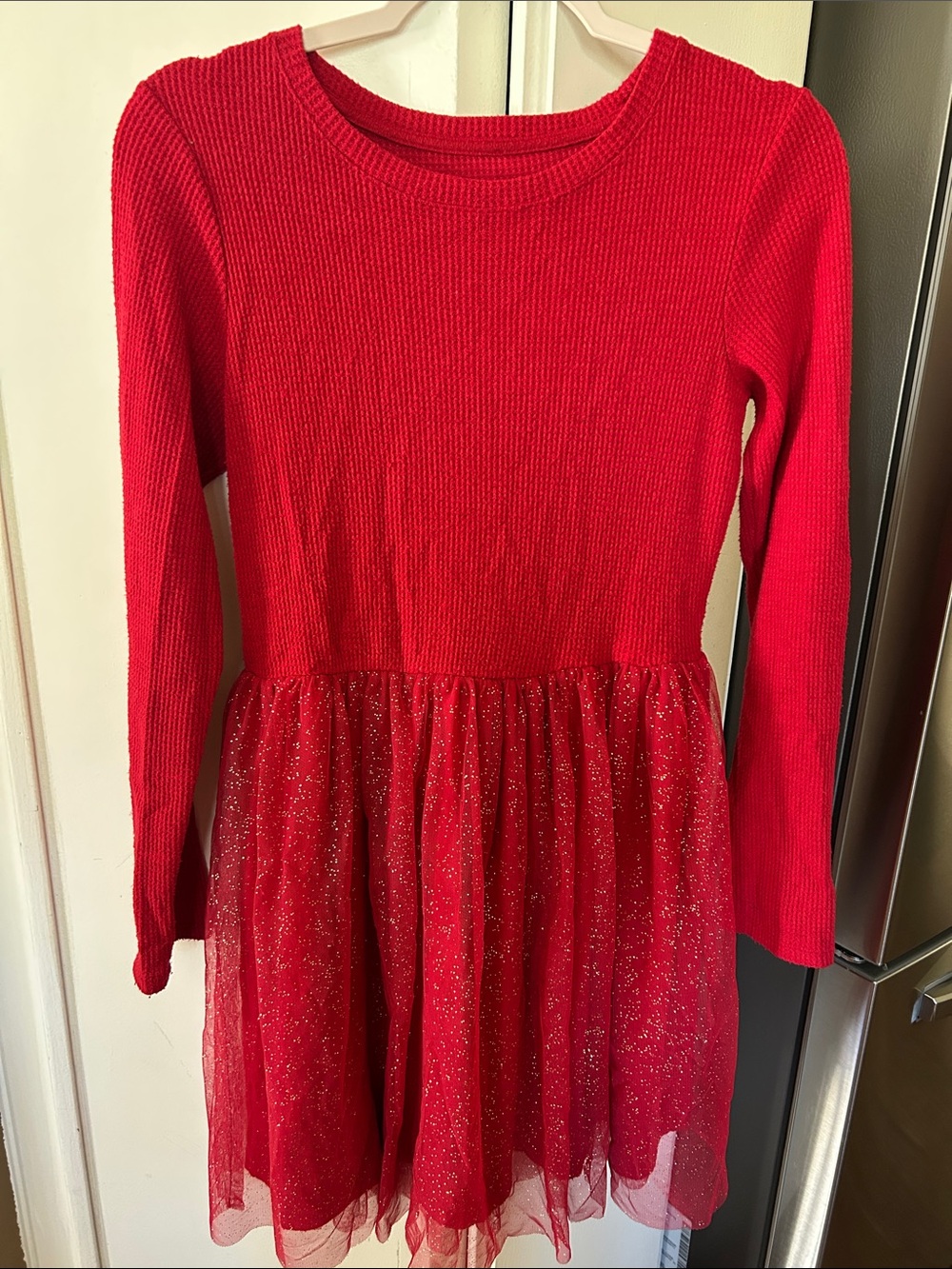 Cat & Jack Red Long-Sleeve Sparkle Tulle Dress for Girls